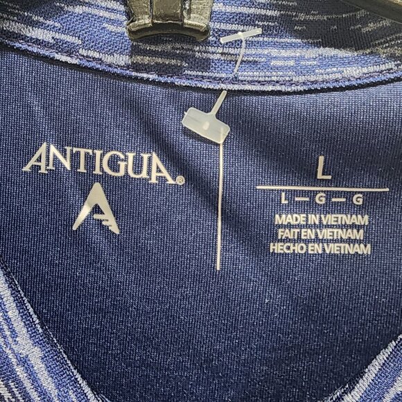 ANTIGUA Polo Golf Shirt Mens Size Large Blue Short Sleeve - Picture 9 of 12